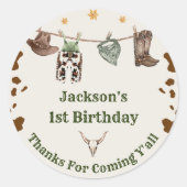 西カウボーイバースデーパーティー ラウンドシール (正面)