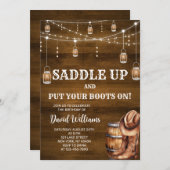西カウボーイバースデーパーティー 招待状 (正面/裏面)