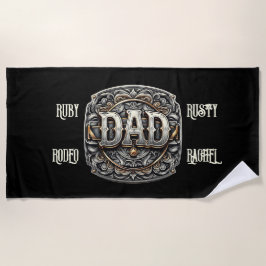 西カウボーイパパ父の日 ビーチタオル