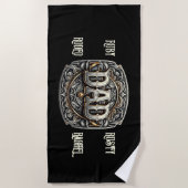 西カウボーイパパ父の日 ビーチタオル (正面)