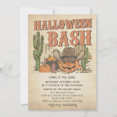 西カウボーイパンプキンハロウィンバッシュパーティー 招待状 (正面)