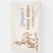 西カウボーイファースト・ロデオの誕生日 横断幕 (縦)