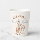 西カウボーイファースト・ロデオの誕生日 紙コップ (正面)