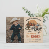 西カウボーイファーストRodeo 1stバースデーフォト 招待状 (スタンド正面)