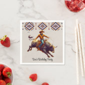 西カウボーイブルライダーバースデーアステカタパーティー スタンダードカクテルナプキン (インサイチュ)