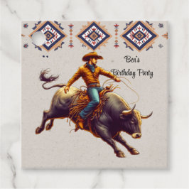 西カウボーイブルライダーバースデーアステカタパーティー フェイバータグ