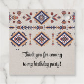 西カウボーイブルライダーバースデーアステカタパーティー フェイバータグ (裏面)