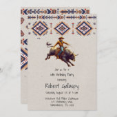 西カウボーイブルライダーバースデーアステカタパーティー 招待状 (正面/裏面)