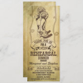西カウボーイブーツのリハーサル夕食招待状 招待状 (正面/裏面)