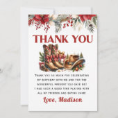 西カウボーイブーツクリスマスサンキューカード サンキューカード (正面)