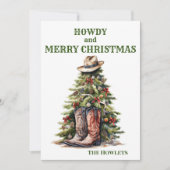 西カウボーイブーツクリスマスツリー シーズンカード (正面)