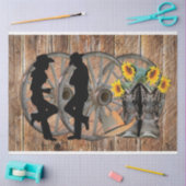 西カウボーイブーツハットサンフラワーワゴンホイール 薄葉紙 (クラフト)