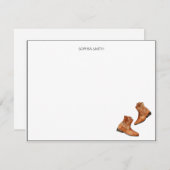 西カウボーイブーツパーソナライズされた サンキューカード (正面/裏面)