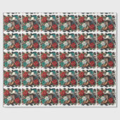 西カウボーイブーツフローラカウハイドクリスマス ラッピングペーパー (フラット)
