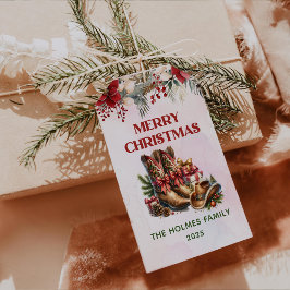 西カウボーイブーツメリークリスマスギフトラベル ギフトタグ