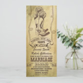 西カウボーイブーツヴィンテージウェディング招待状 招待状 (スタンド正面)