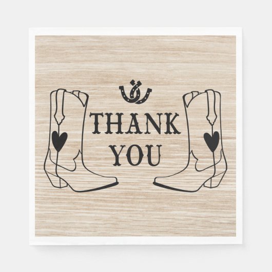 西カウボーイブーツ国ウェディングウッドありがとう スタンダードランチョンナプキン (正面)
