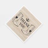 西カウボーイブーツ国ウェディングウッドありがとう スタンダードランチョンナプキン (角)