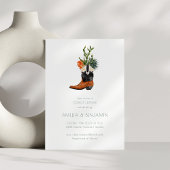 西カウボーイブーツ砂漠カボスカップルのシャワー 招待状