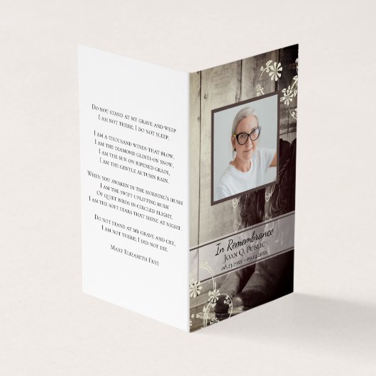 西カウボーイブーツ葬儀記念祈りの言葉 名刺 (外部)