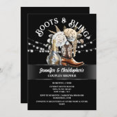 西カウボーイブーツ銀金ゴールドバブリーシック 招待状 (正面/裏面)