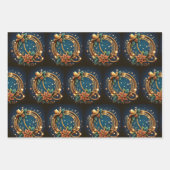 西カウボーイブーツ長いホルンステアとロープ ラッピングペーパーシート (正面3)