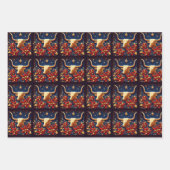 西カウボーイブーツ長いホルンステアとロープ ラッピングペーパーシート (正面)