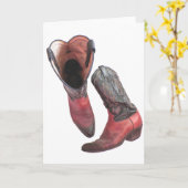 西カウボーイブーツ カード (黄色い花)