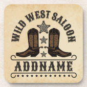 西カウボーイブーツADD NAME Sheriff Spurs Saloon コースター (正面)