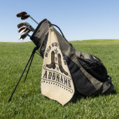 西カウボーイブーツADD NAME Sheriff Spurs Saloon ゴルフタオル (グリーン)