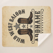 西カウボーイブーツADD NAME Sheriff Spurs Saloon シェルパブランケット (正面(横))