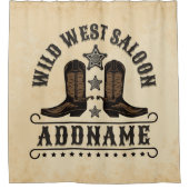 西カウボーイブーツADD NAME Sheriff Spurs Saloon シャワーカーテン (正面)