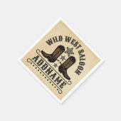 西カウボーイブーツADD NAME Sheriff Spurs Saloon スタンダードカクテルナプキン (角)