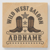西カウボーイブーツADD NAME Sheriff Spurs Saloon ストーンコースター (正面)