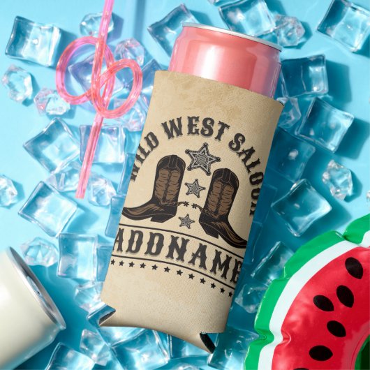 西カウボーイブーツADD NAME Sheriff Spurs Saloon スリム缶クーラー (インサイチュ 夏)