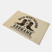 西カウボーイブーツADD NAME Sheriff Spurs Saloon ドアマット (アングル)