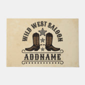 西カウボーイブーツADD NAME Sheriff Spurs Saloon ドアマット (正面)