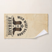 西カウボーイブーツADD NAME Sheriff Spurs Saloon バスタオルセット (ハンドタオル)