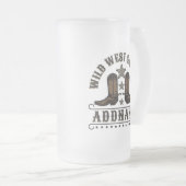 西カウボーイブーツADD NAME Sheriff Spurs Saloon フロストグラスビールジョッキ (正面右)