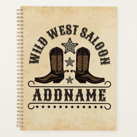 西カウボーイブーツADD NAME Sheriff Spurs Saloon プランナー手帳 (正面)