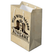 西カウボーイブーツADD NAME Sheriff Spurs Saloon ミディアムペーパーバッグ (裏面アングル)