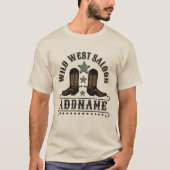 西カウボーイブーツADD NAME Sheriff Spurs Saloon Tシャツ (正面)