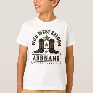 西カウボーイブーツADD NAME Sheriff Spurs Saloon Tシャツ
