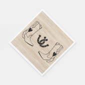 西カウボーイブートカントリーウェディングウッドホースシュー スタンダードランチョンナプキン (角)