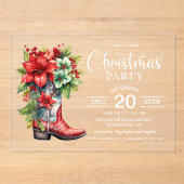 西カウボーイブートクリスマスパーティー アクリル招待状 (正面)