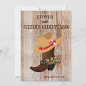 西カウボーイブートハットクリスマスホリデー シーズンカード (正面)