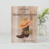 西カウボーイブートハットクリスマスホリデー シーズンカード (スタンド正面)