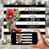 西カウボーイブートブラッククリスストライプのマスパーティー 招待状