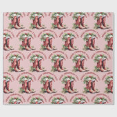 西カウボーイブートメリークリスマスオール ラッピングペーパー (フラット)