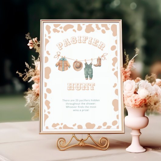 西カウボーイベビーシャワーおしゃぶり狩り ポスター